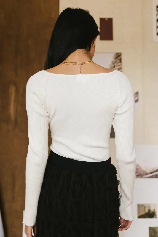 Nyla Ribbed Sweater in Cream