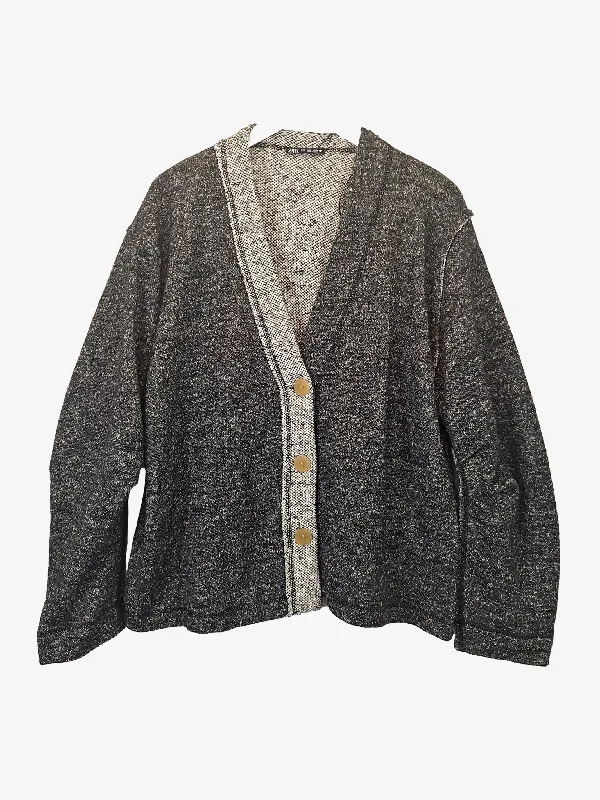 Zara Textured Oversized Raw Edge Cardigan Size L